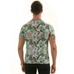 Peach Floral Green Leaves T- Shirt | European Made Premium Quality - Crew Neck Short Sleeve T-Shirts - Image 4