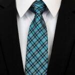 Black Color White Paisley Designer Silk Floral Necktie with Matching Cufflinks & Pocket Square Set for Men