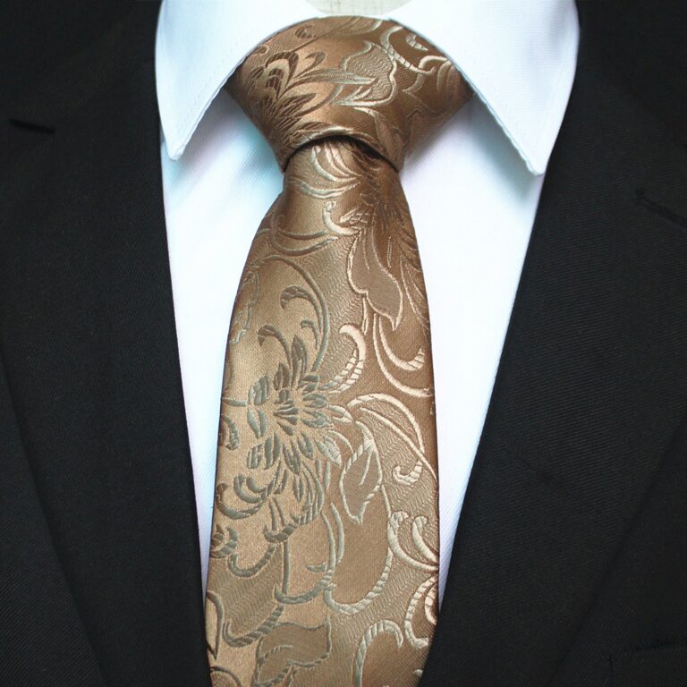 Celino Men's Neck Tie Premium European Made with Gift Box[Gold Floral] - Celino Corp.