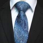 Celino Men's Neck Tie Premium European Made with Gift Box[Blue Paisley]
