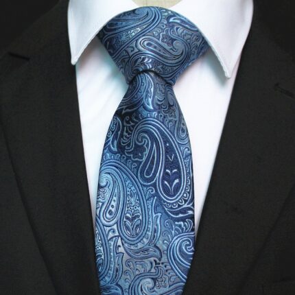 Celino Men's Neck Tie Premium European Made with Gift Box[Blue Paisley]