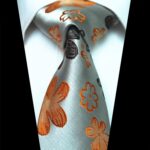 Celino Grey Floral 100% Woven Silk Tie for Men Necktie Premium Turkey Made - Image 2