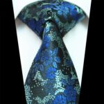 Celino Blue Floral 100% Woven Silk Tie for Men Necktie Premium Turkey Made