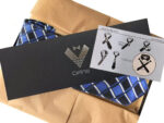 Celino Blue Checkered 100% Woven Silk Men's Tie Necktie Premium Turkey Made - Image 2