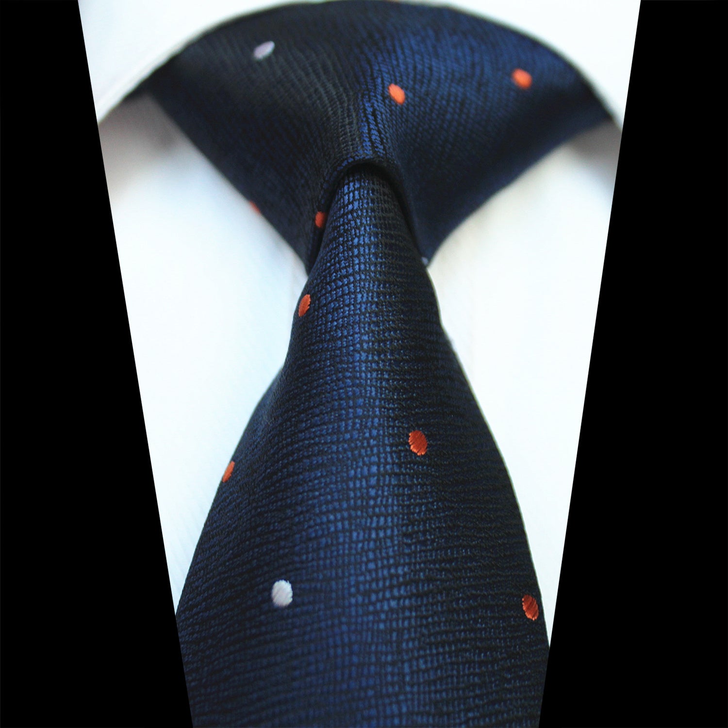 CENT110_1 Celino Blue Dots 100% Woven Silk Tie for Men Necktie Premium Turkey Made - Image 1