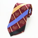 Celino Burgandy Paisley 100% Woven Silk Tie for Men Necktie Premium Turkey Made - Image 2