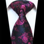 Celino Black Pink Paisley 100% Woven Silk Men's Tie Necktie Premium Turkey Made - Celino Corp.