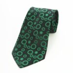 Celino Green Circles 100% Woven Silk Tie for Men Necktie Premium Turkey Made - Celino Corp.