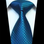 Celino Metalic Blue 100% Woven Silk Tie for Men Necktie Premium Turkey Made - Image 2