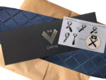 Celino Men's Neck Tie Premium European Made with Gift Box[Solid Blue Check] - Image 2