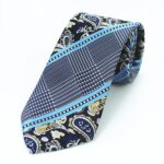 Celino Turquoise Blue Floral 100% Woven Silk Tie for Men Necktie Turkey Made - Image 2