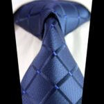 Celino Solid blue Squares 100% Woven Silk Men's Tie Necktie Premium Turkey Made - Image 2