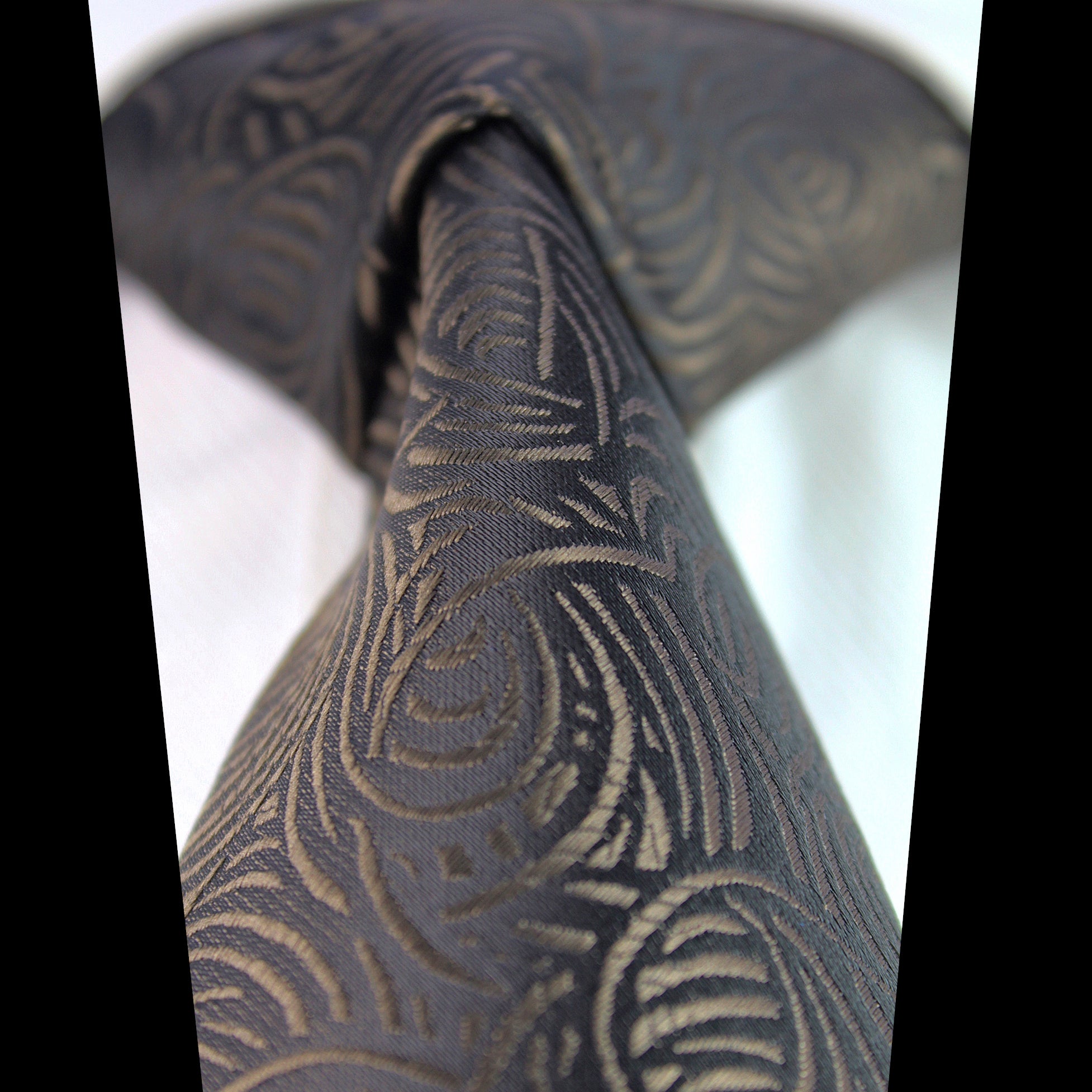 CENT2012_1 Celino Black Champaign 100% Woven Silk Tie for Men Necktie Premium Turkey Made - Image 1
