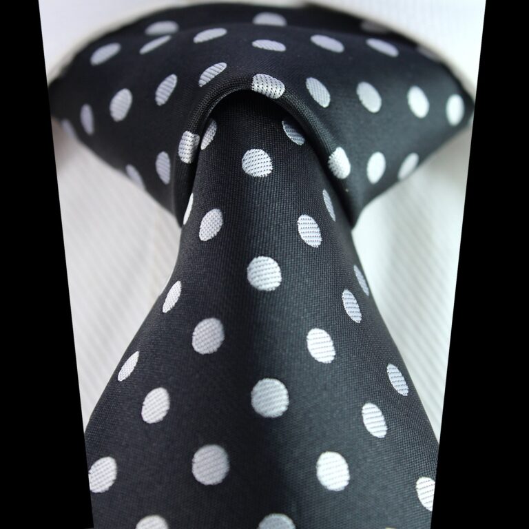 Celino Black White Polka Dot 100% Woven Silk Tie for Men Necktie Turkey Made - Celino Corp.