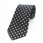 Celino Black White Polka Dot 100% Woven Silk Tie for Men Necktie Turkey Made - Celino Corp.