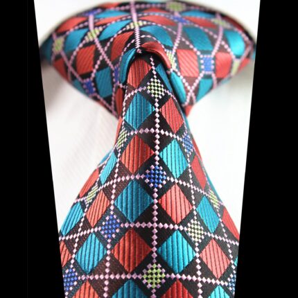 Celino Multi Color Check 100% Woven Silk Men's Tie Necktie Premium Turkey Made - Celino Corp.