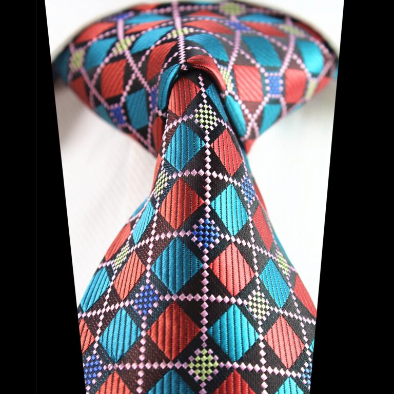 Celino Multi Color Check 100% Woven Silk Men's Tie Necktie Premium Turkey Made - Celino Corp.