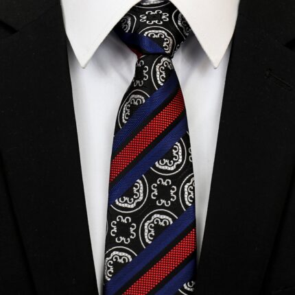 Celino Men's Neck Tie Premium European Made with Gift Box[Blue Red Floral]