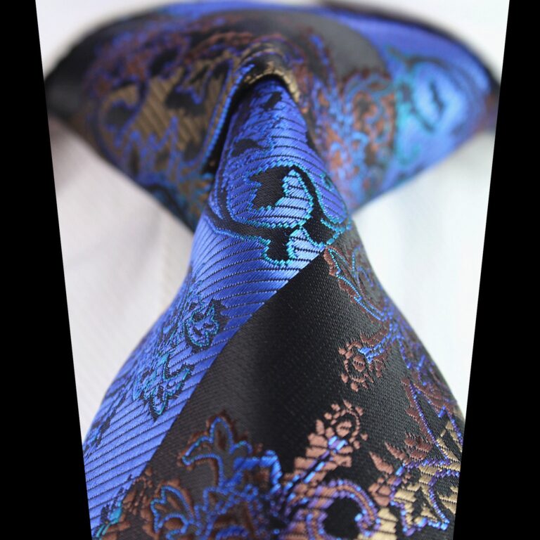 Celino Blue Paisley 100% Woven Silk Tie for Men Necktie Premium Turkey Made - Celino Corp.
