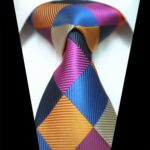 Celino Men's Neck Tie Premium European Made with Gift Box[Colorful Check]