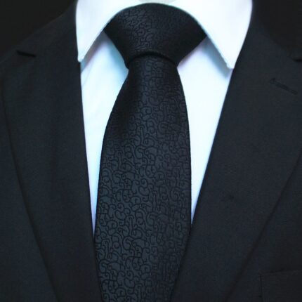 Celino Men's Neck Tie Premium European Made with Gift Box[Solid Black Floral] - Celino Corp.