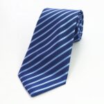 Celino Metalic Blue 100% Woven Silk Tie for Men Necktie Premium Turkey Made