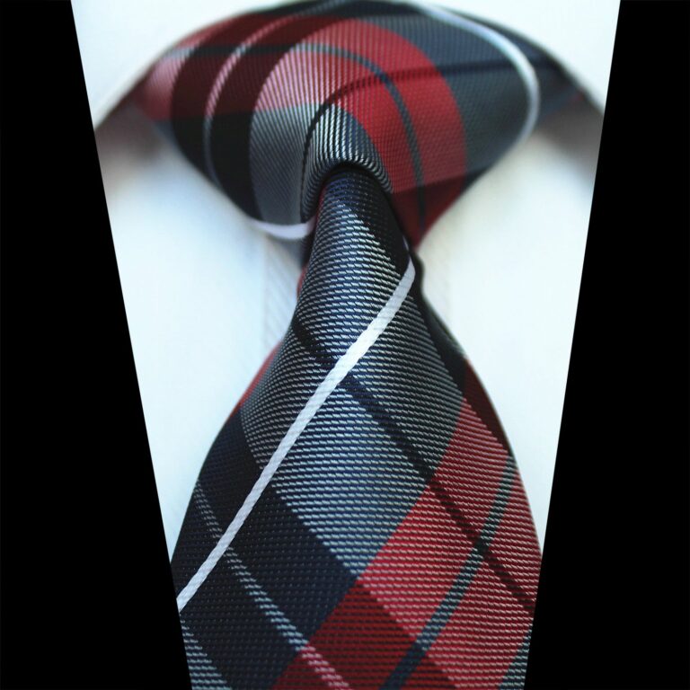 Celino Red Blue Check 100% Woven Silk Men's Tie Necktie Premium Turkey Made - Celino Corp.