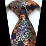Celino Metalic Orange & Purple 100% Woven Silk Tie for Men Necktie Turkey Made