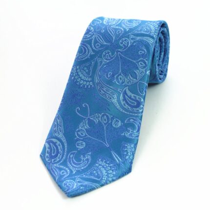 Celino Metalic Blue 100% Woven Silk Tie for Men Necktie Premium Turkey Made - Celino Corp.