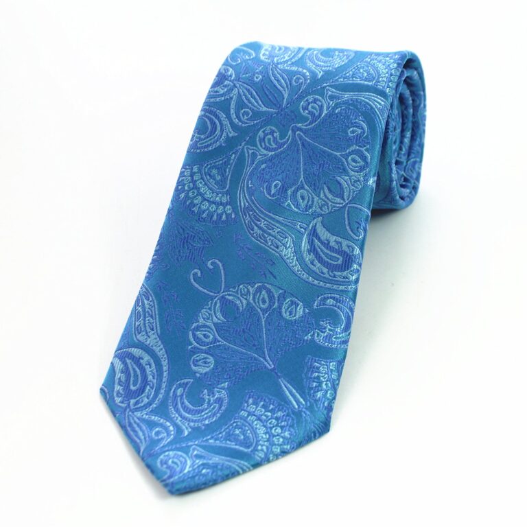 Celino Metalic Blue 100% Woven Silk Tie for Men Necktie Premium Turkey Made - Celino Corp.