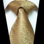 Celino Gold 100% Woven Silk Tie for Men Necktie Premium Turkey Made