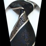 Celino Black Gold Paisley 100% Woven Silk Men's Tie Necktie Premium Turkey Made