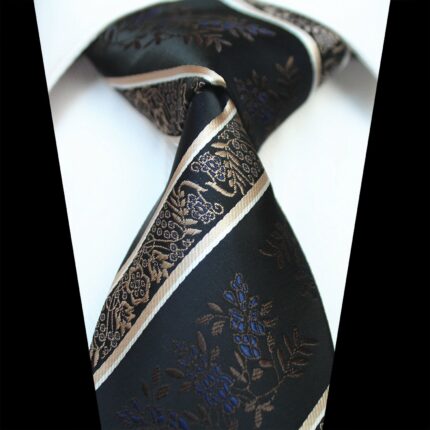 Celino Black Gold Paisley 100% Woven Silk Men's Tie Necktie Premium Turkey Made