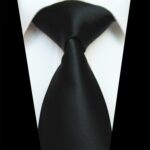 Celino Solid Black 100% Woven Silk Tie for Men Necktie Premium Turkey Made