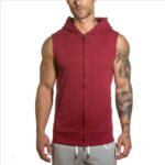 Burgandy Soft Cotton Slim Fit T-Shirts for Men - V Neck Sleeve Less Tee Shirts
