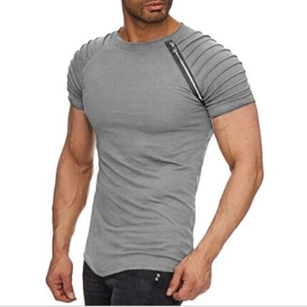 Light Grey Soft Cotton Slim Fit T-Shirts for Men - O Neck Short Sleeve Tee Shirts