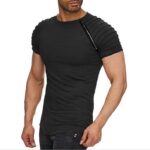Black Soft Cotton Slim Fit T-Shirts for Men - O Neck Short Sleeve Tee Shirts