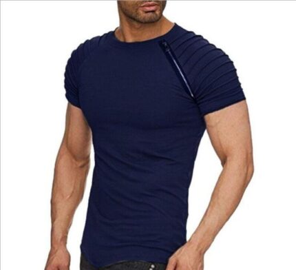Navy Soft Cotton Slim Fit T-Shirts for Men - O Neck Short Sleeve Tee Shirts - Celino Corp.