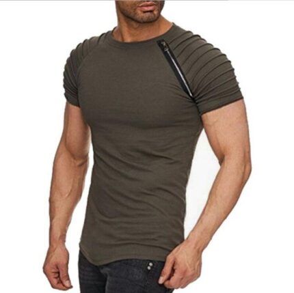Olive Green Soft Cotton Slim Fit T-Shirts for Men - O Neck Short Sleeve Tee Shirts - Celino Corp.