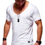 White Soft Cotton Slim Fit T-Shirts for Men - V Neck Short Sleeve Tee Shirts - Celino Corp.