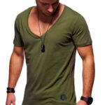 Green Soft Cotton Slim Fit T-Shirts for Men - O Neck Short Sleeve Tee Shirts