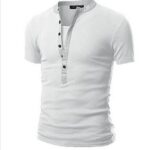 White Soft Cotton Slim Fit T-Shirts for Men - V Neck Short Sleeve Tee Shirts