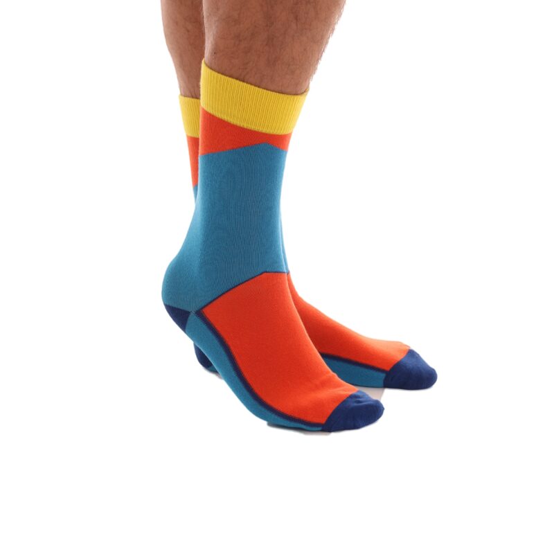 Celino Soft Yellow Orange Blue Socks for Men, European Made, One Size Fits All - Celino Corp.