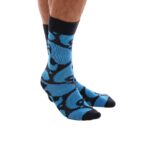 Celino Comfortable Turkish Made Cotton Socks for Men Black Blue Paisley