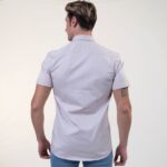 Solid Bright White Short Sleeve Button up Shirts for Men - Tailored Slim Fit Cotton Dress Shirts - Image 5