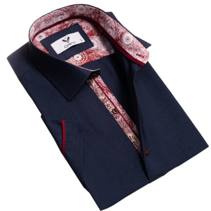 Short Sleeve Button up Shirts for Men - Tailored Slim Fit Cotton Dress Shirts