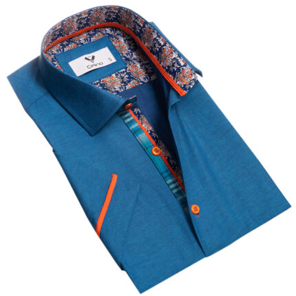 Short Sleeve Button up Shirts for Men - Tailored Slim Fit Cotton Dress Shirts