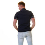 Midnight Blue Short Sleeve Button up Shirts for Men - Tailored Slim Fit Cotton Dress Shirts - Image 5