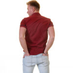 Dark Red Short Sleeve Button up Shirts for Men - Tailored Slim Fit Cotton Dress Shirts - Image 6