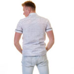 White Doted Short Sleeve Button up Shirts for Men - Tailored Slim Fit Cotton Dress Shirts - Image 5